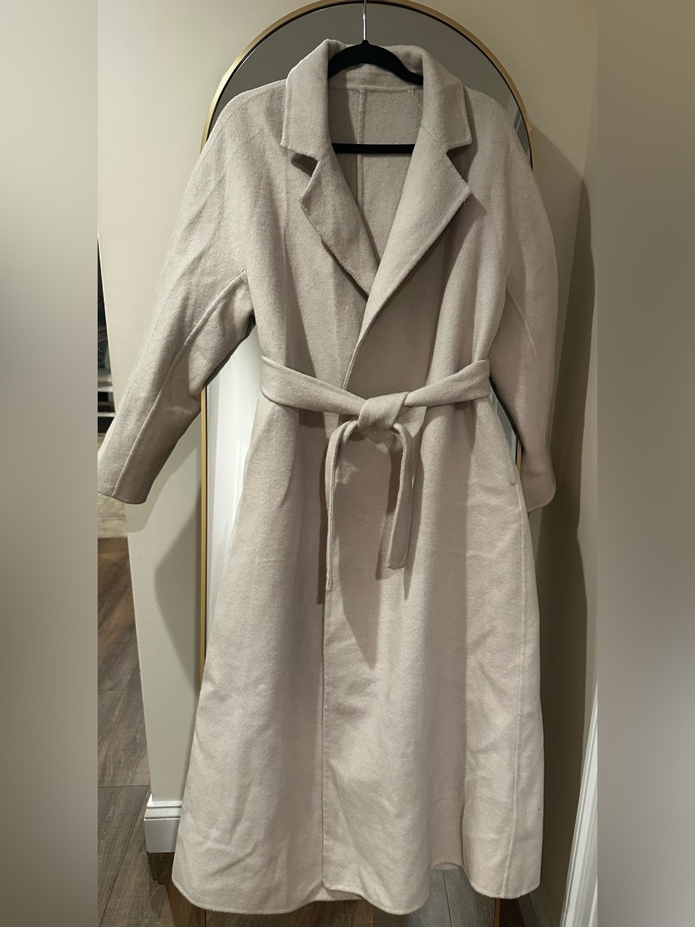 Wool Wrap Coat - Cream Beige - Picture 2 of 6